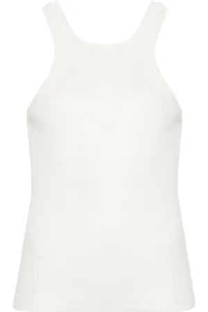 Closed Logo-embroidered ribbed tank top