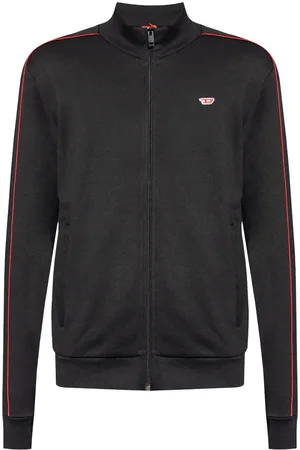 Diesel Logo-embroidered zip-up cardigan