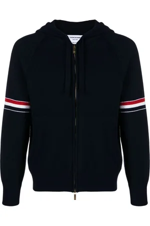 Thom Browne RWB stripe cashmere hoodie