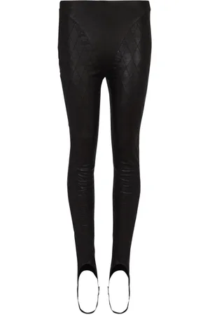 Balmain Quilted leather stirrup leggings