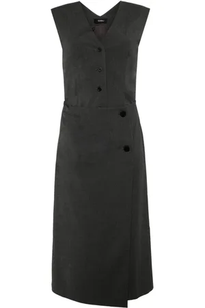 GOEN.J Layered cropped front vest panel dress