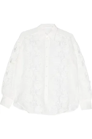 ZIMMERMANN Halliday floral-lace linen shirt