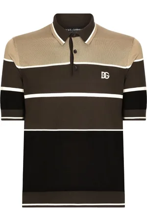 Dolce & Gabbana Striped silk polo shirt