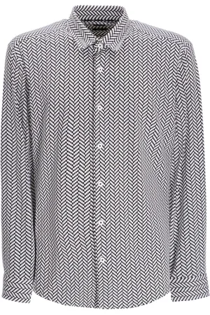 HUGO BOSS Geometric-print long-sleeve shirt