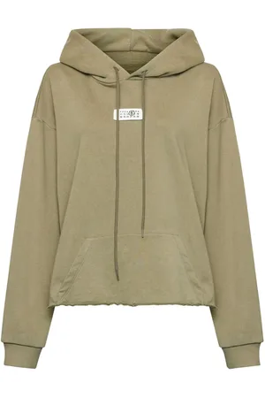 Maison Margiela Numeric raw-cut-hem hoodie