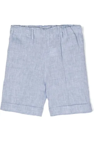 SIOLA Elasticated-waist linen shorts