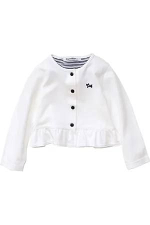 Familiar Ruffle-trim buttoned cardigan