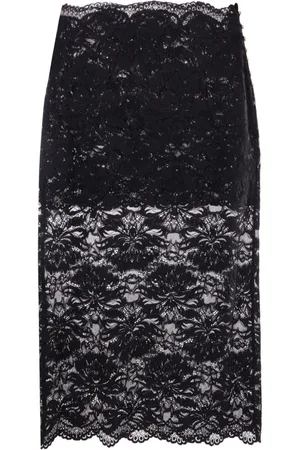 Paco rabanne Floral-lace sheer skirt