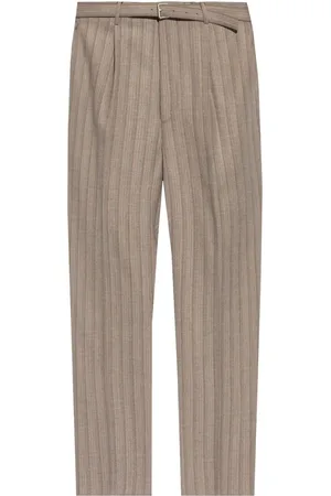 Etro Belted striped wool trousers
