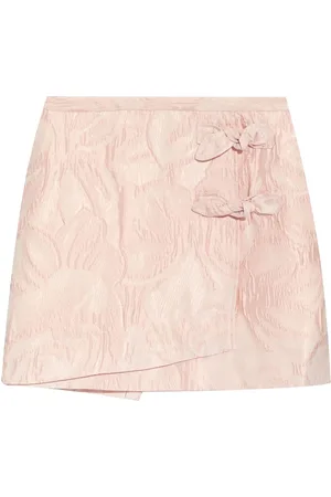 Ganni Bow-detailing cloqué skort