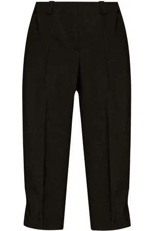 Kenzo Logo-appliqué wool cropped trousers