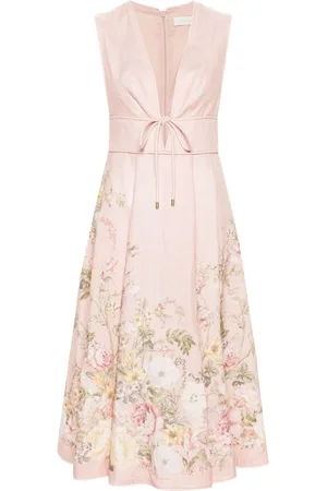 ZIMMERMANN Waverly Plunge linen midi dress
