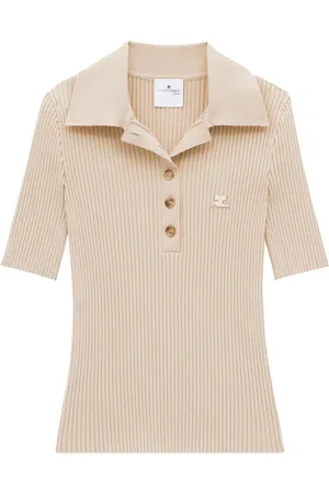 Courrèges Iconic ribbed-knit polo shirt
