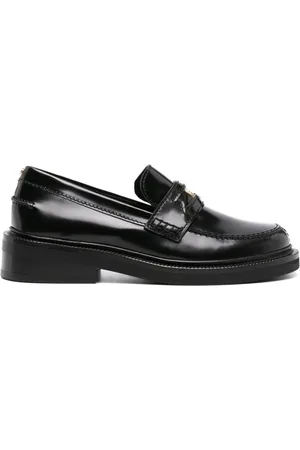 Maje Clover-detail leather loafers
