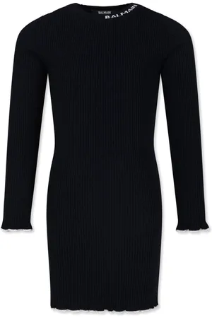 Balmain Logo-jacquard ribbed-knit dress