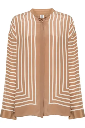 Totême Geometric-print silk shirt
