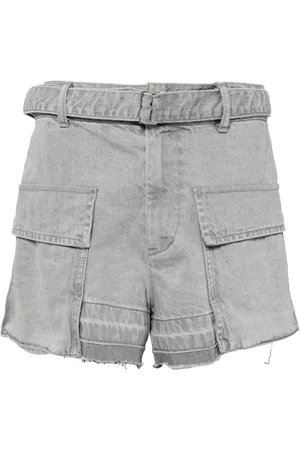 SACAI Belted cargo denim shorts