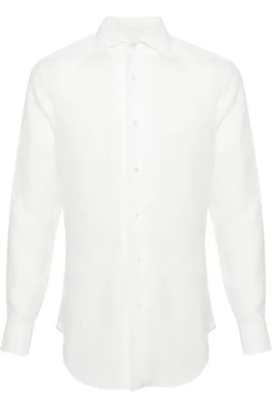 BRIONI Classic-collar linen shirt