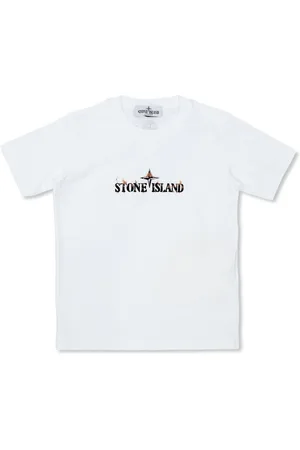 Stone Island Printed distressed logo cotton t-shirt