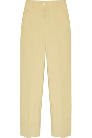 Ganni High-waisted striped trousers