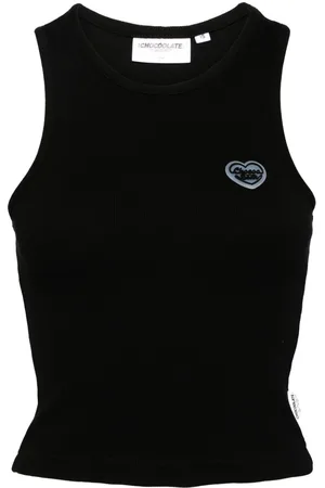 Chocoolate Logo patch cotton tank top