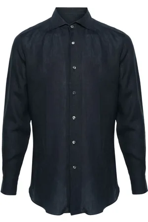 BRIONI Classic-collar linen shirt