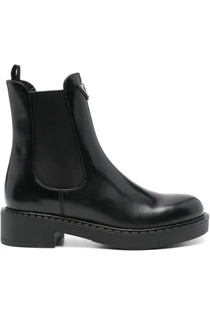 Prada Triangle-logo chelsea leather boots