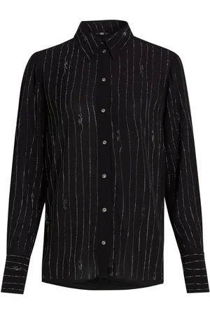 Karl Lagerfeld Pinstriped rhinestone-embellished shirt