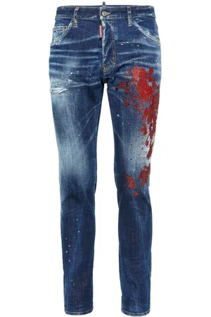 Dsquared2 Paint-splatter skinny-cut jeans