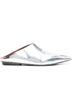 MARSÈLL Pointed-toe flat leather mules