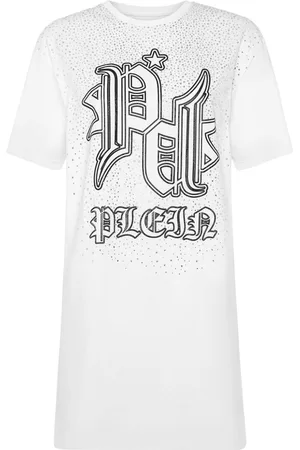 Philipp Plein Crystal-logo T-shirt dress