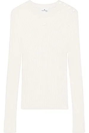 Courrèges Embroidered logo ribbed-knit sweater