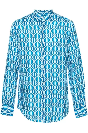 PENINSULA SWIMWEAR Geometric-print linen shirt