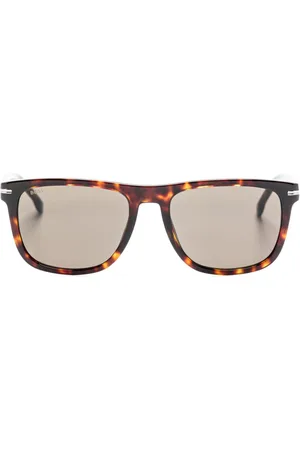HUGO BOSS Tortoiseshell square-frame sunglasses