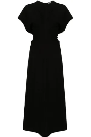 Totême Slouch-waist plissé midi dress