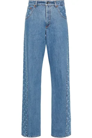 Marine Serre Mid-rise straight-leg jeans