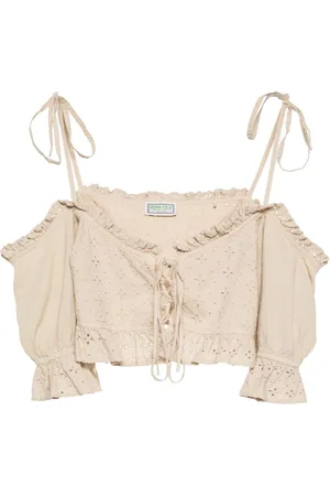 Guess Broderie-anglaise crop top