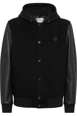 Philipp Plein Logo-appliqué panelled hooded jacket