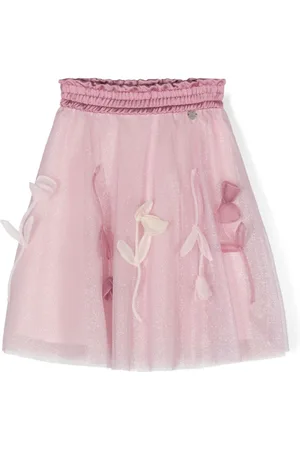 MONNALISA Floral-appliqué tulle tutu