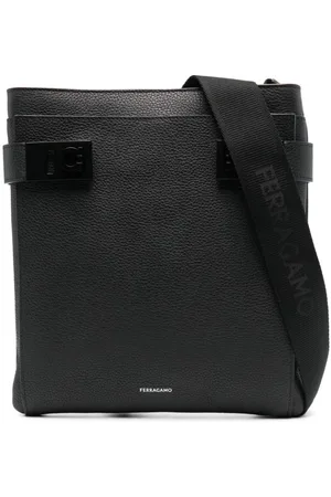 Salvatore Ferragamo Gancini-lock leather messenger bag