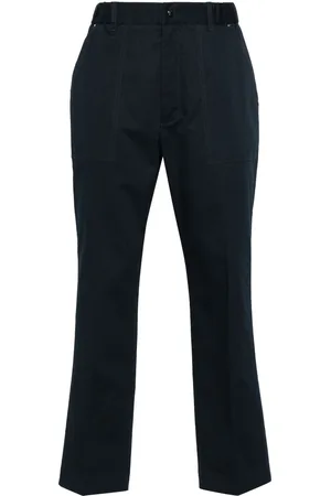 Moncler Logo-patch gabardine tapered trousers