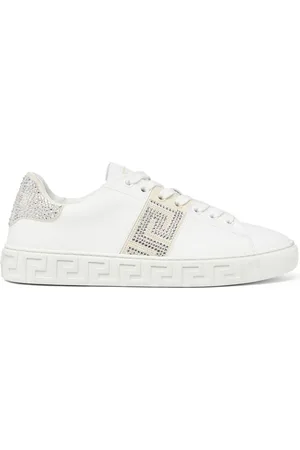 VERSACE Crystal Greca leather sneakers