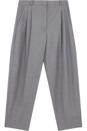 Stella McCartney Flannel cropped pleated trousers