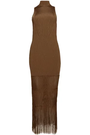 Khaite Zare fringed ribbed-knit maxi dress