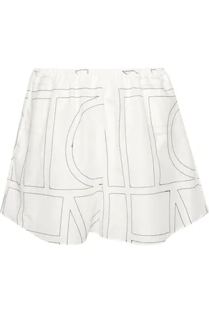 Totême Monogram-embroidered shorts