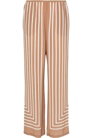 Totême Geometric-print silk palazzo pants