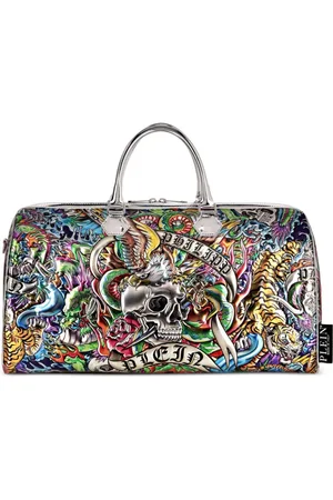 Philipp Plein Tattoo-embossed leather tote bag
