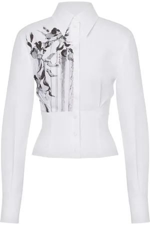 Alberta Ferretti Floral-print cotton-blend shirt