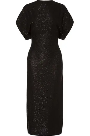Serafini Sequinned knitted midi dress