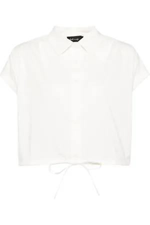tout a coup Striped cap-sleeves cropped shirt